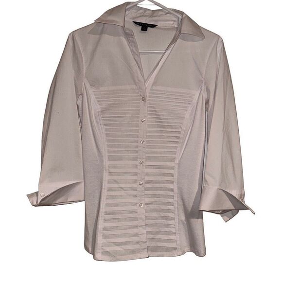 Zac & Rachael Ladies Size Medium White Button Down With Cotton Sides - Picture 1 of 10